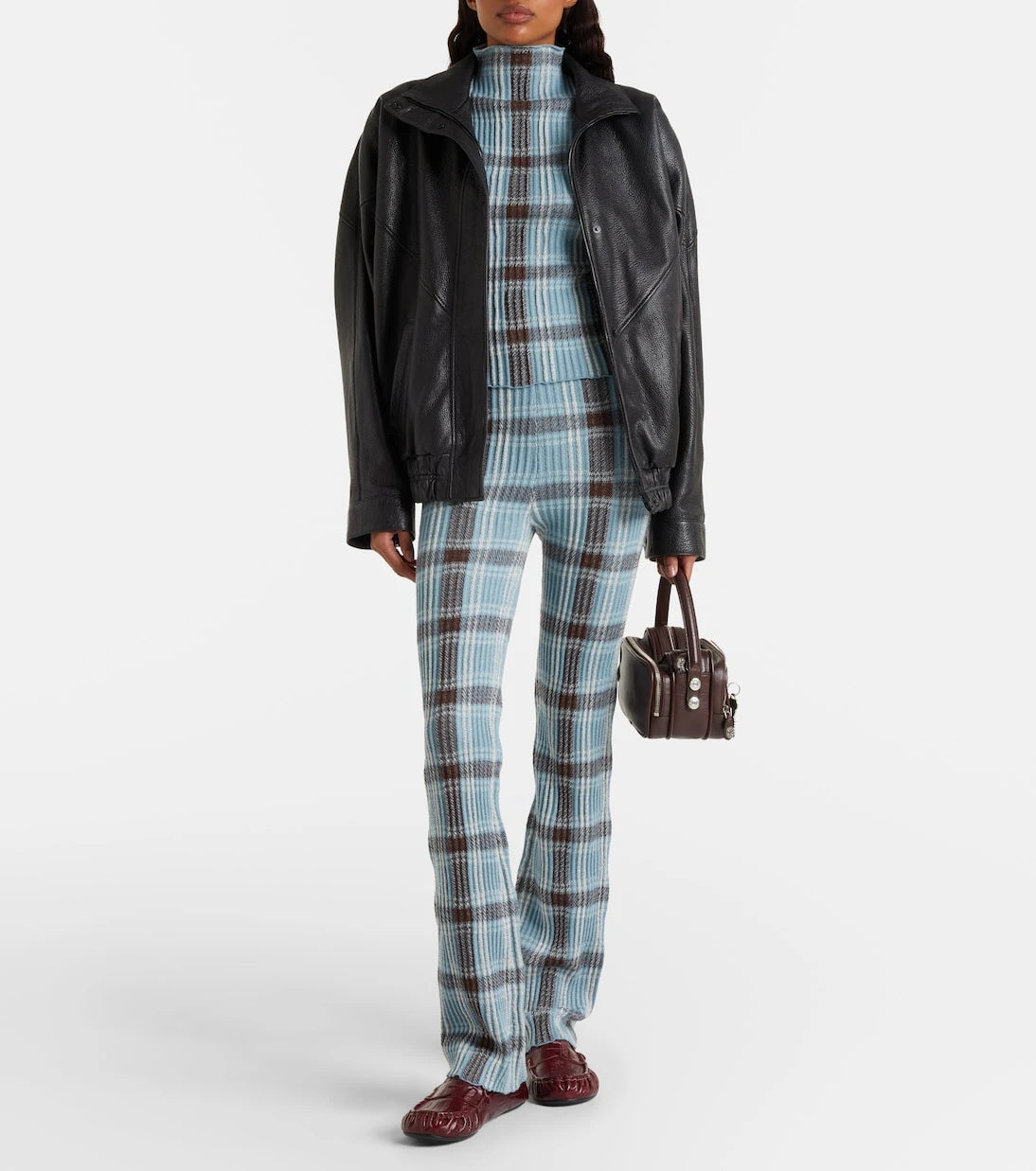 Acne Studios - Kosa checked wool-blend top
