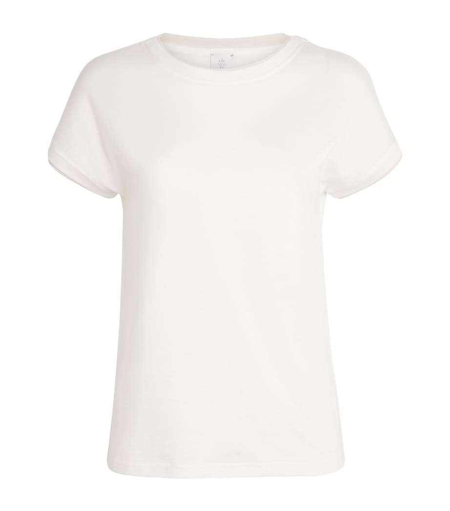 Eleventy White Cotton Contrast-Detail Short-Sleeve T-Shirt