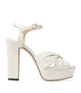 Jimmy Choo White Heloise 120 Leather Sandals