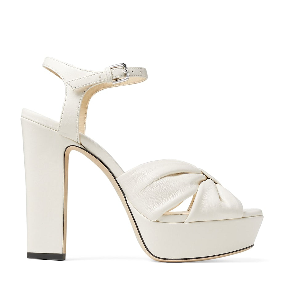 Jimmy Choo White Heloise 120 Leather Sandals