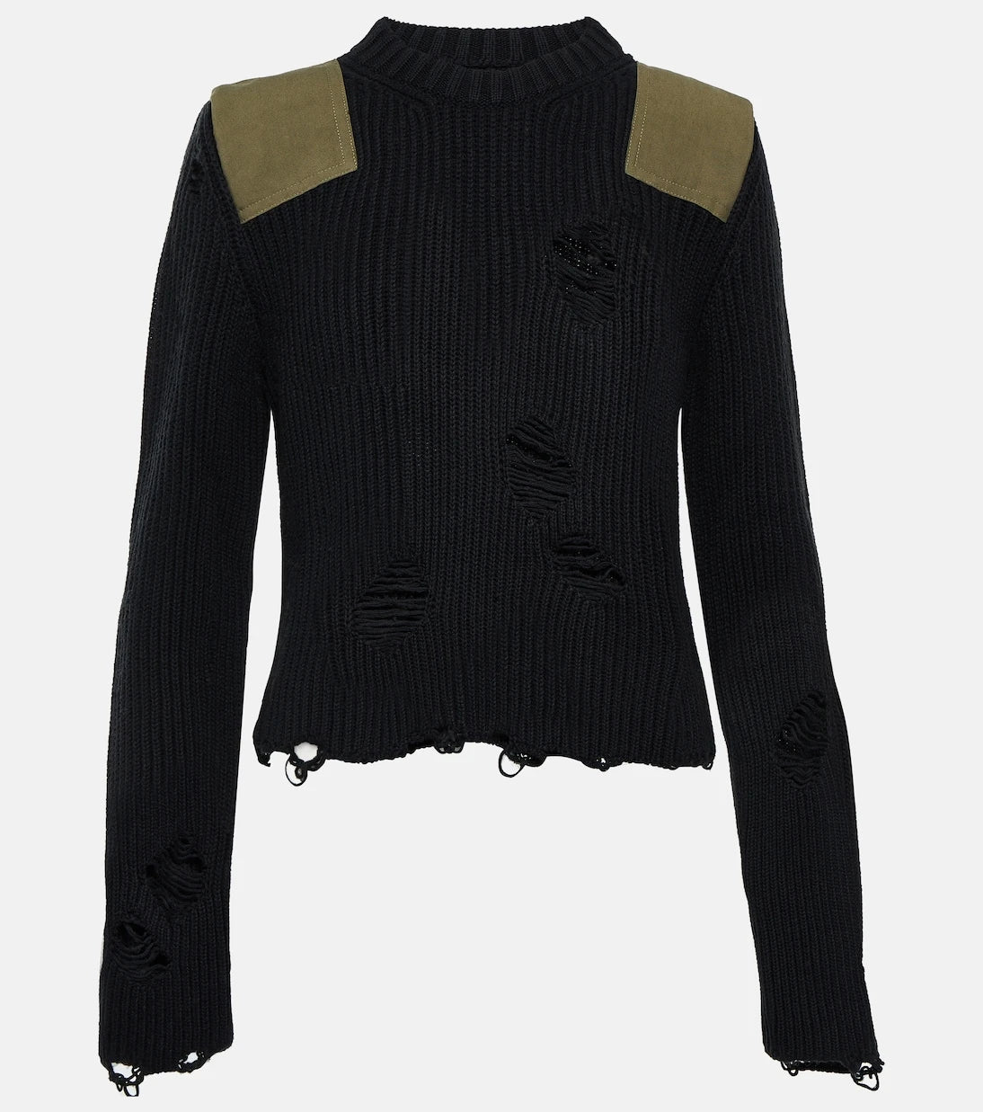 MM6 Maison Margiela - Distressed cotton and wool sweater