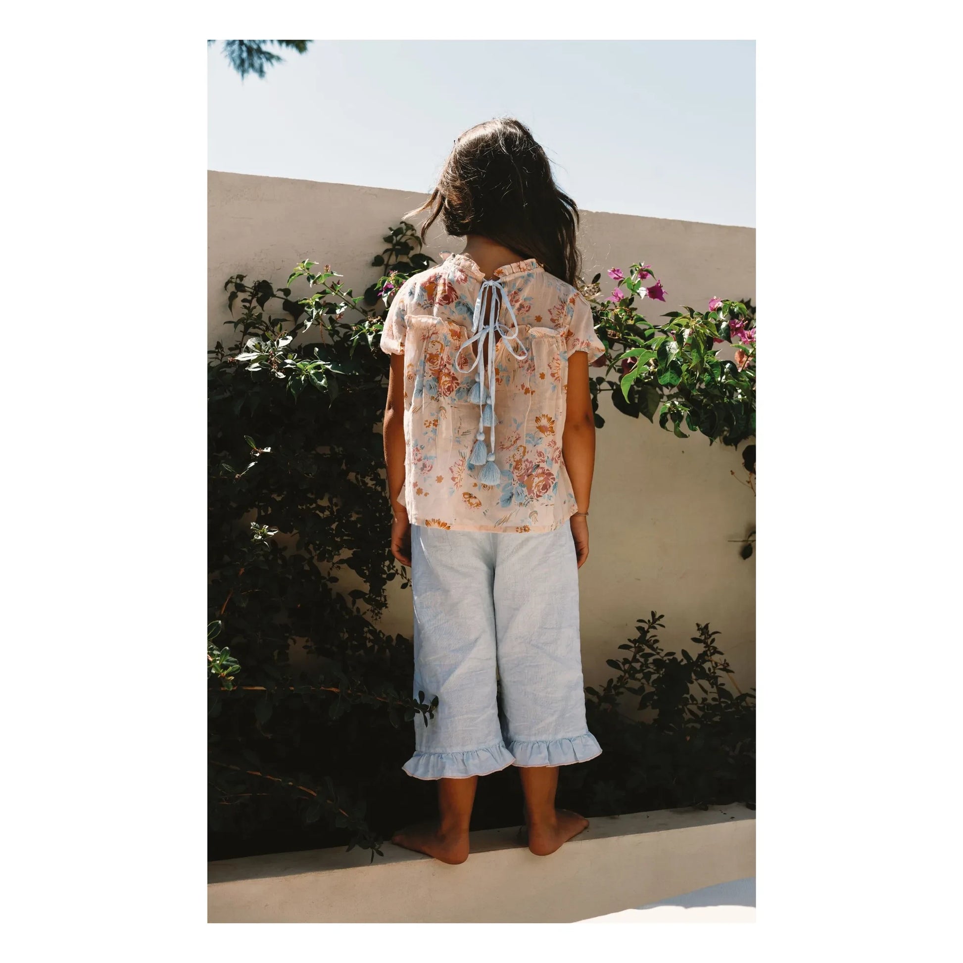 Lilinoa - Blouse Elise Fleurie Voile de Coton | Peach