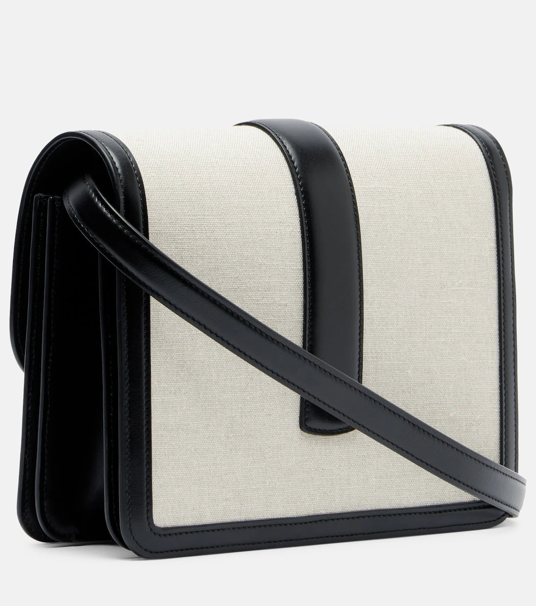 Khaite - Blake leather-trimmed canvas crossbody bag