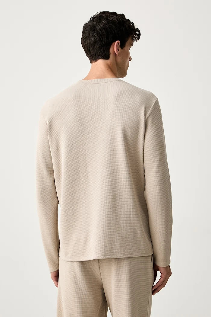 Pamuklu Erkek BOSS Waffle LS-Shirt