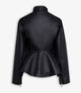Alaïa Black Lambskin Peplum Leather Jacket