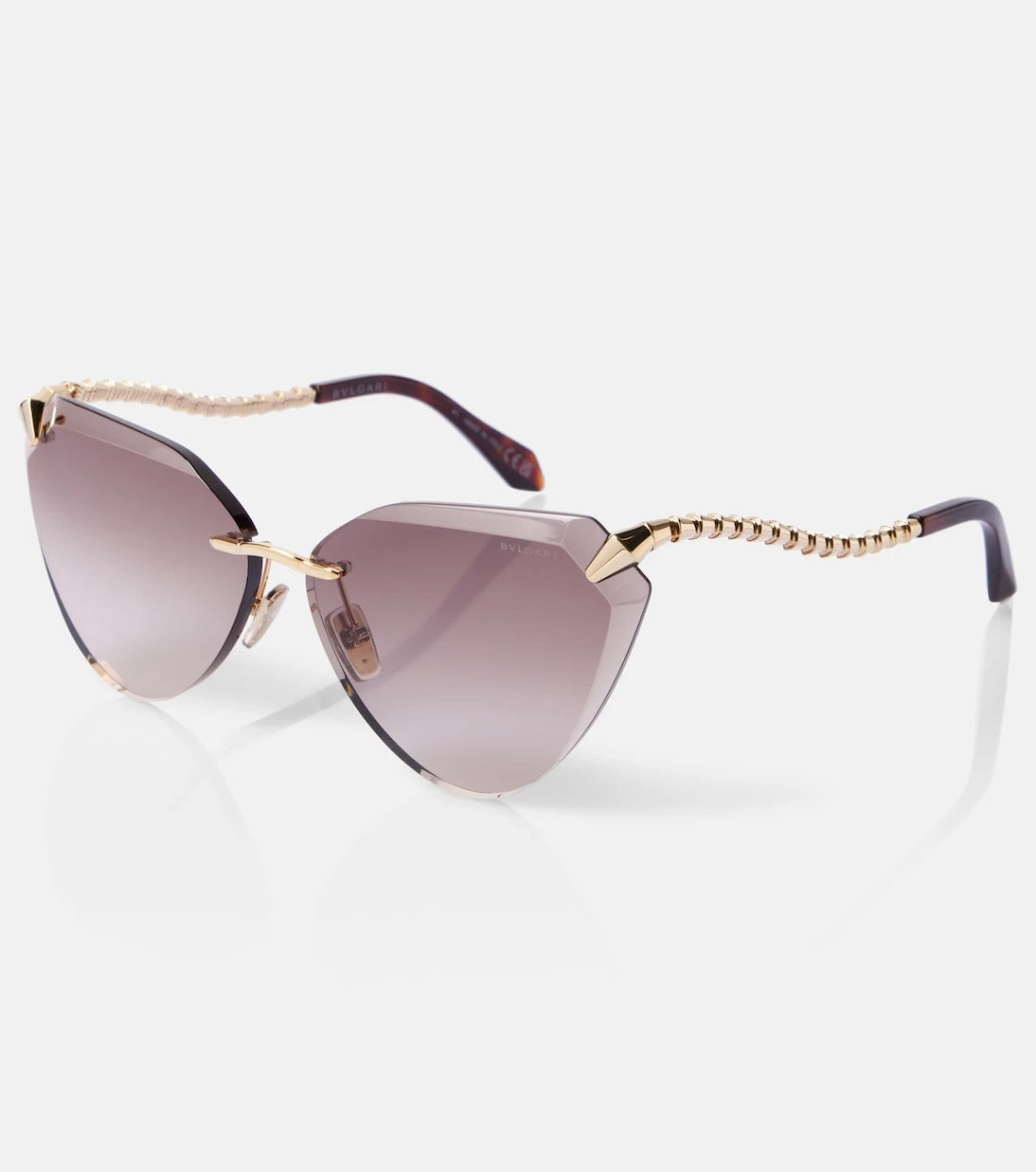 Bvlgari - Serpenti Viper rimless cat-eye sunglasses