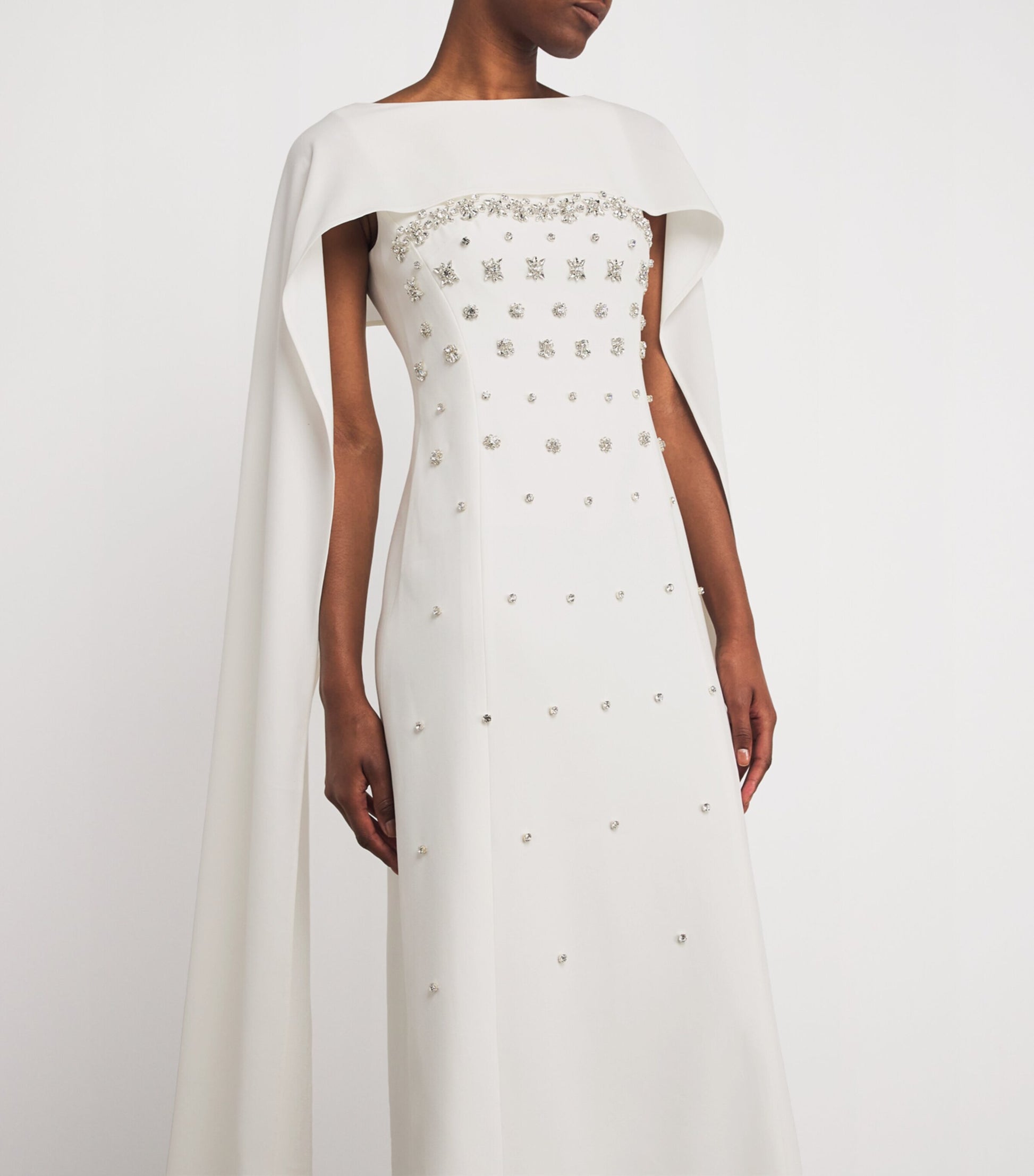 Huishan Zhang White Embellished Luanne Gown