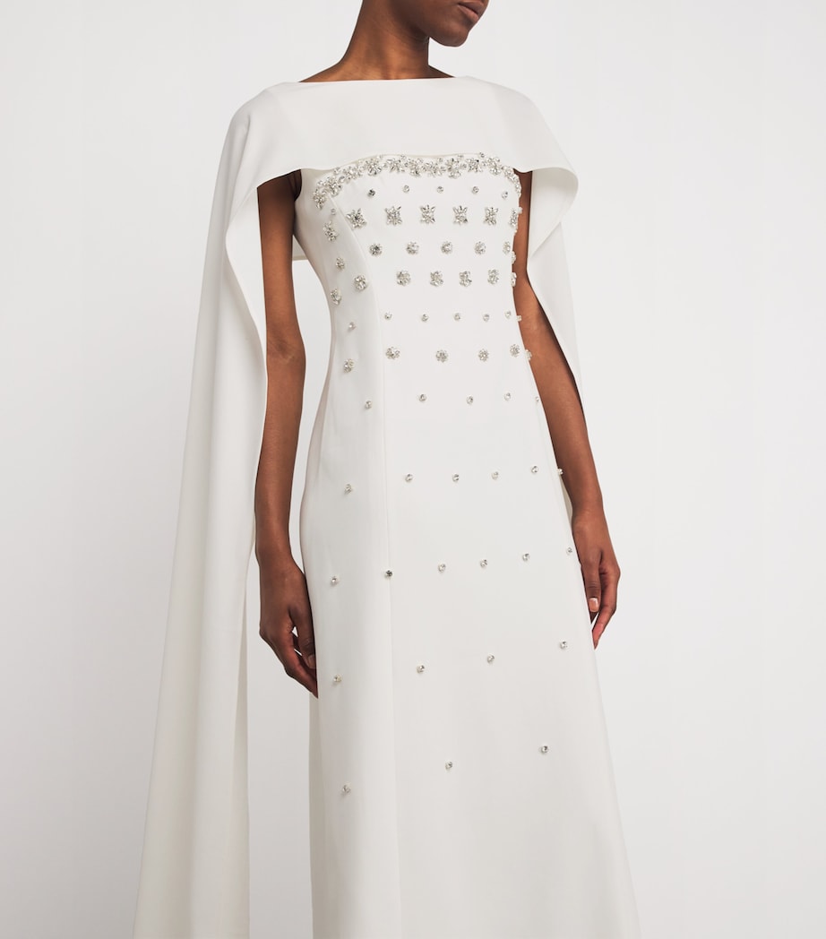Huishan Zhang White Embellished Luanne Gown