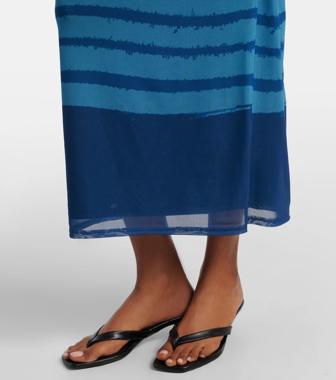 SIR - Draped printed mesh maxi dress