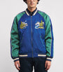 Polo Ralph Lauren Blue Satin Embroidered Bomber Jacket