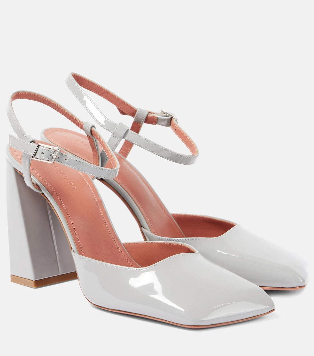 Amina Muaddi - Charlotte patent leather slingback pumps