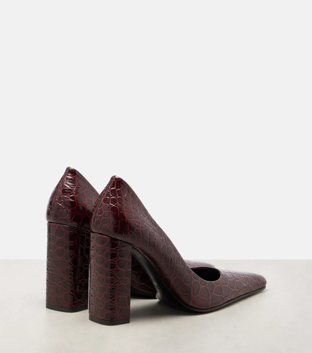 Alaïa - Pointy 90 croc-effect leather pumps