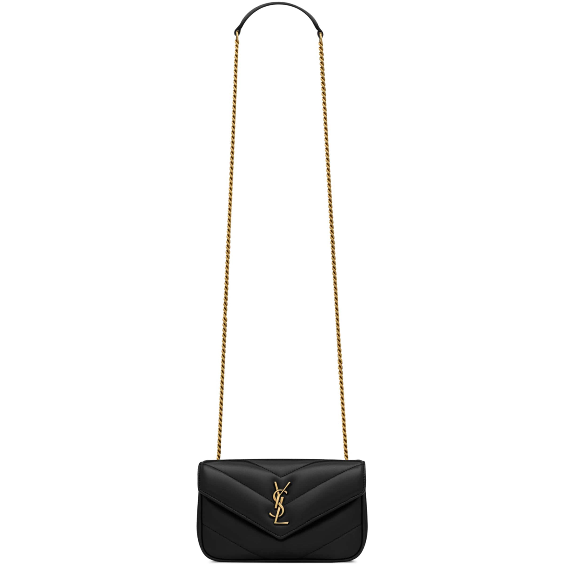 Saint Laurent Black Mini Loulou Shoulder Bag