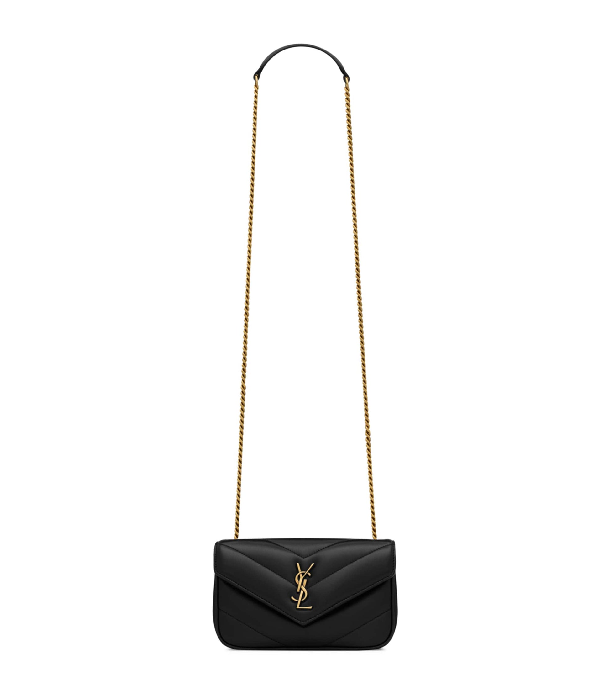 Saint Laurent Black Mini Loulou Shoulder Bag