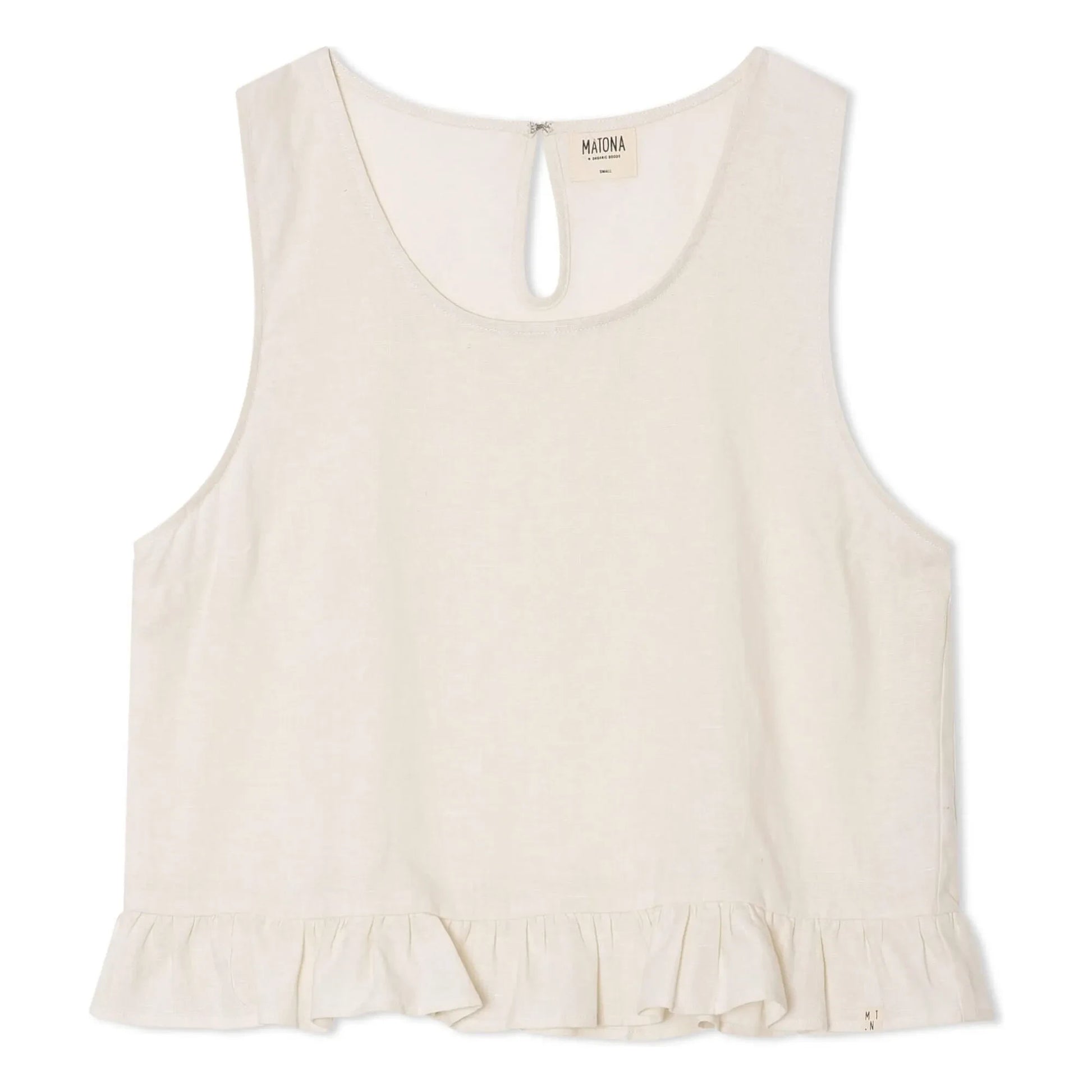 Matona - Top Gathered Linen | White