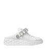 Jimmy Choo White Leather Diamond Sling Sneakers