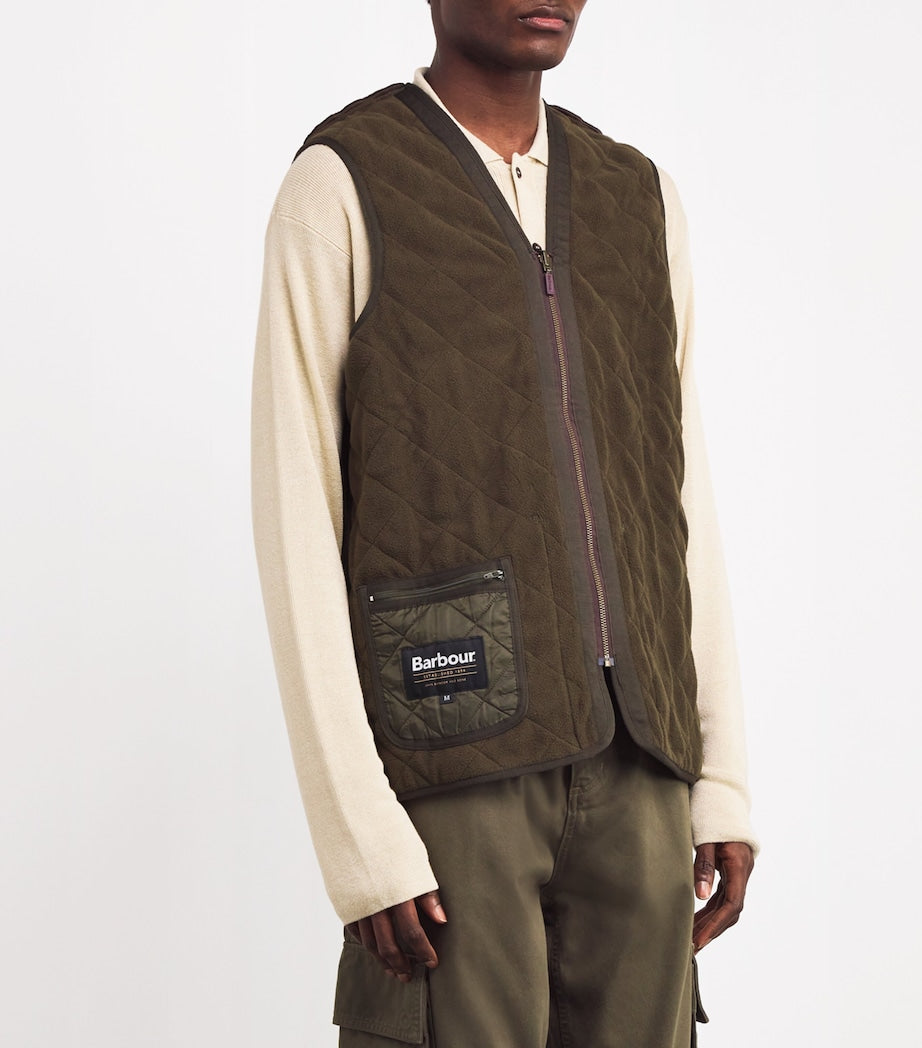 Barbour Green Quilted Zip-In Liner Gilet
