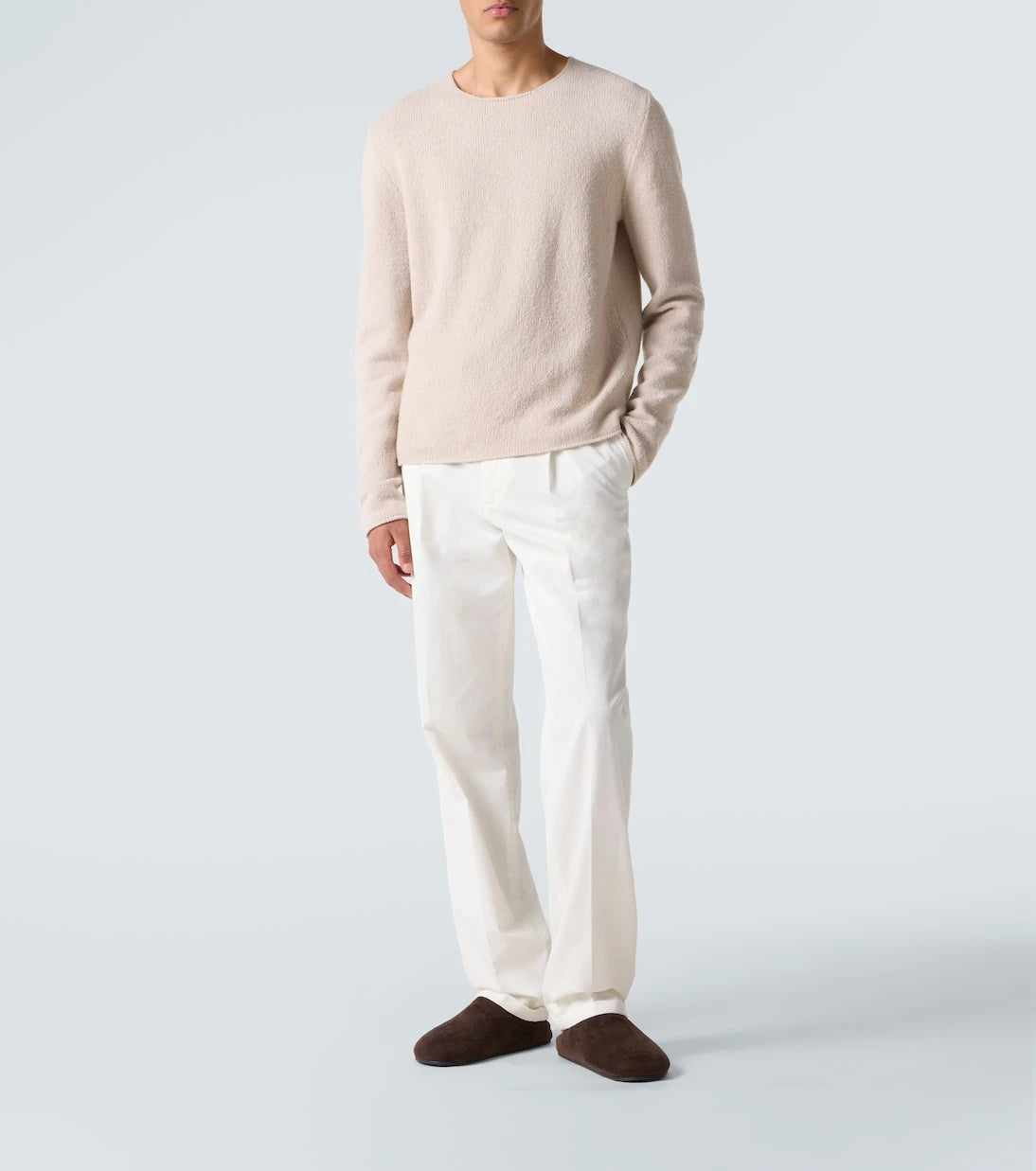 The Row - Belamy cotton and cashmere straight pants