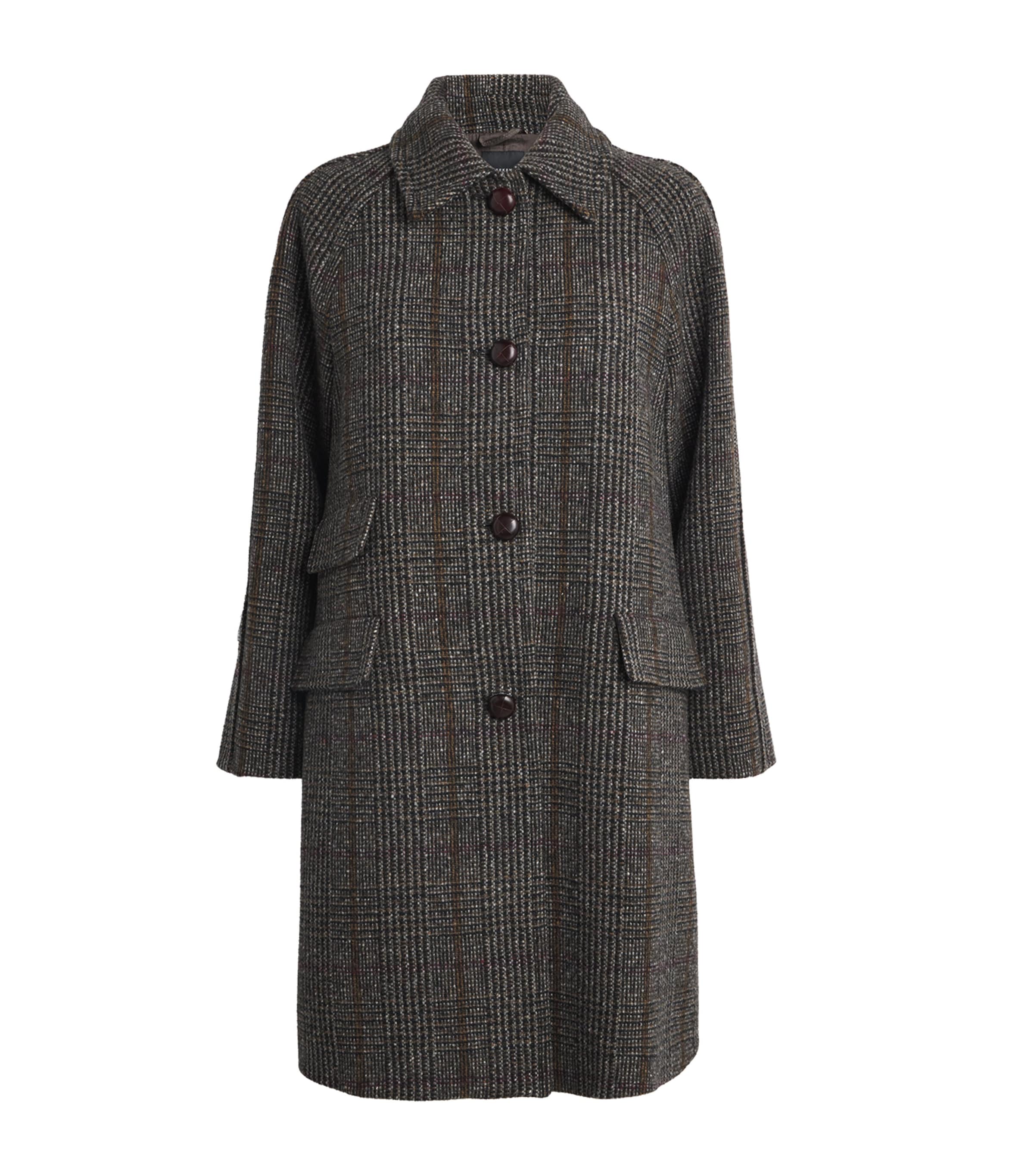 Weekend Max Mara Brown Prince of Wales Check Coat