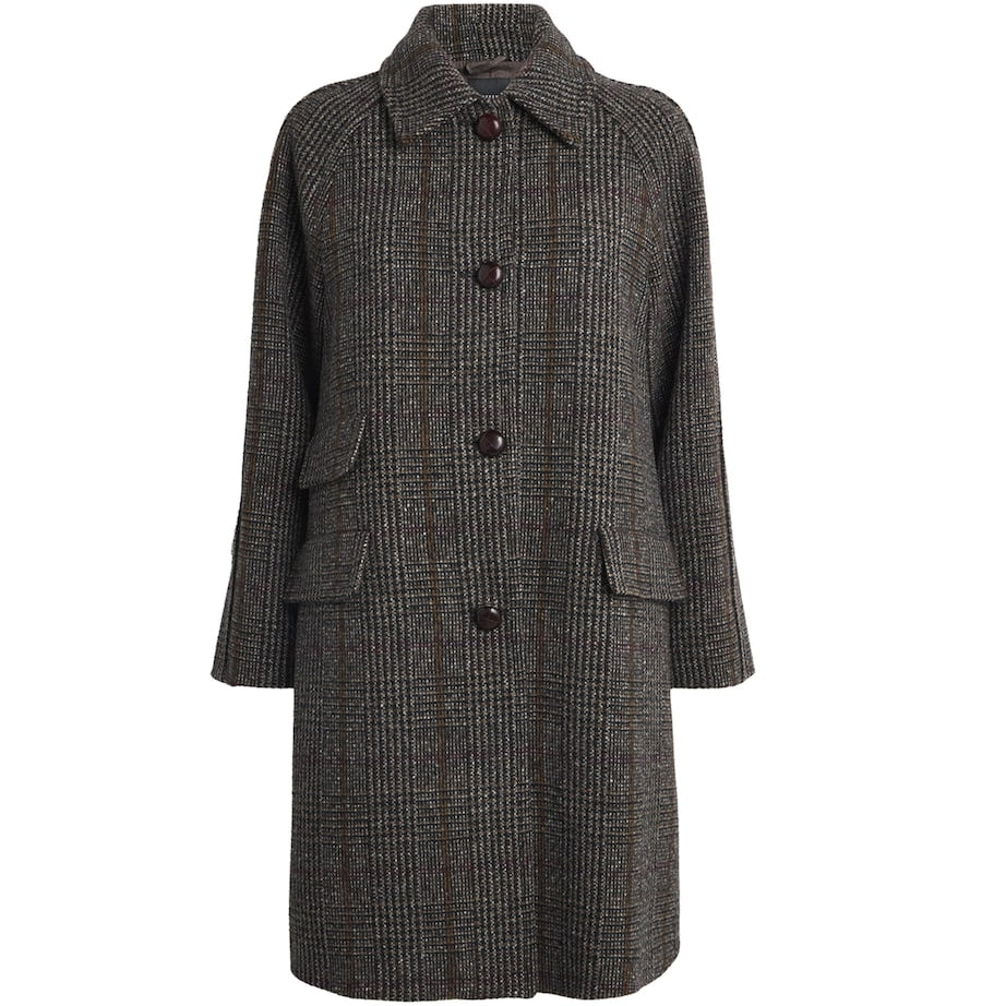 Weekend Max Mara Brown Prince of Wales Check Coat