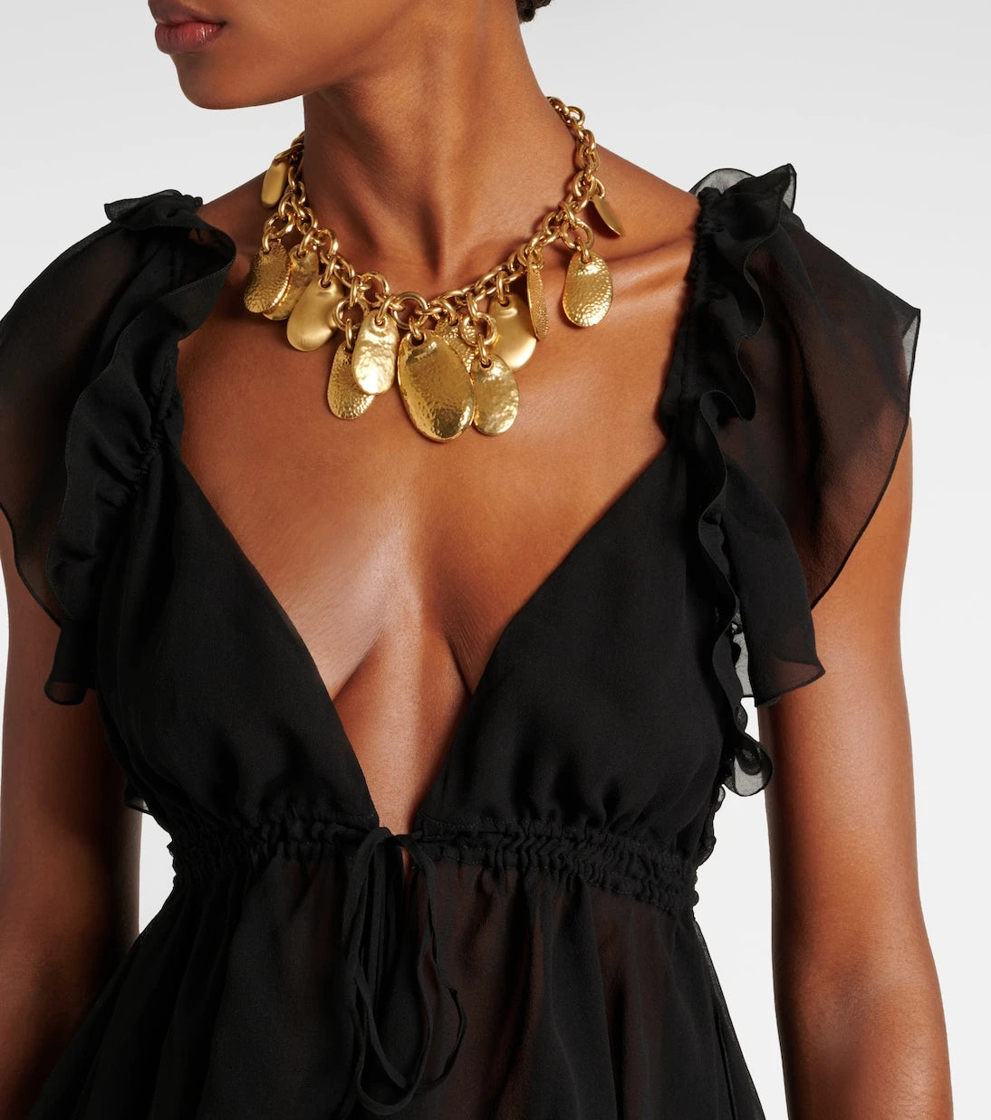 Chloé - Gathered silk georgette top