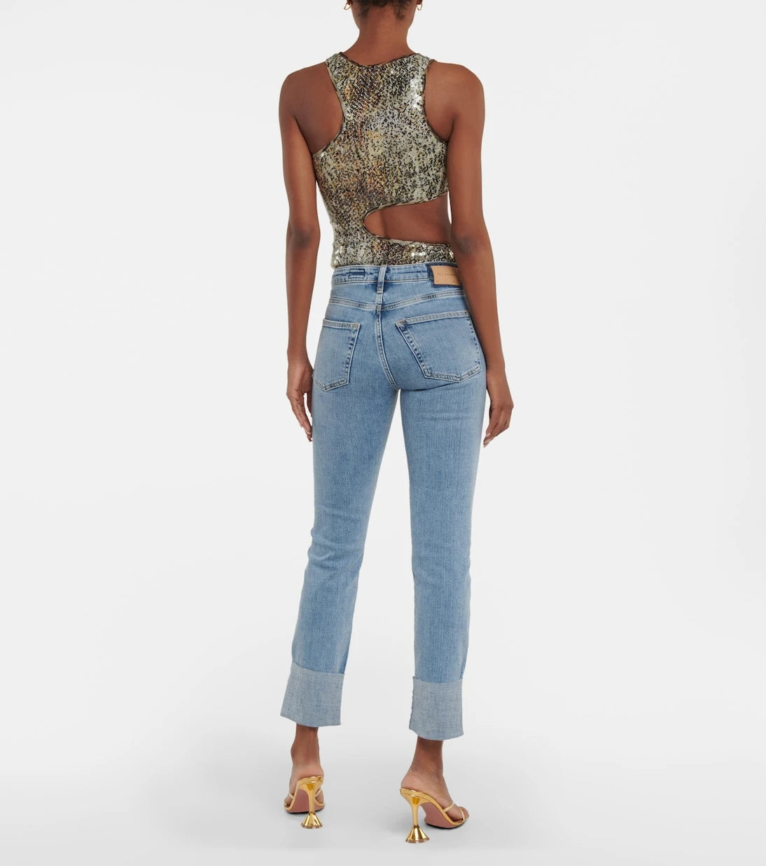 AG Jeans - جينز مستقيم مطوي الأطراف