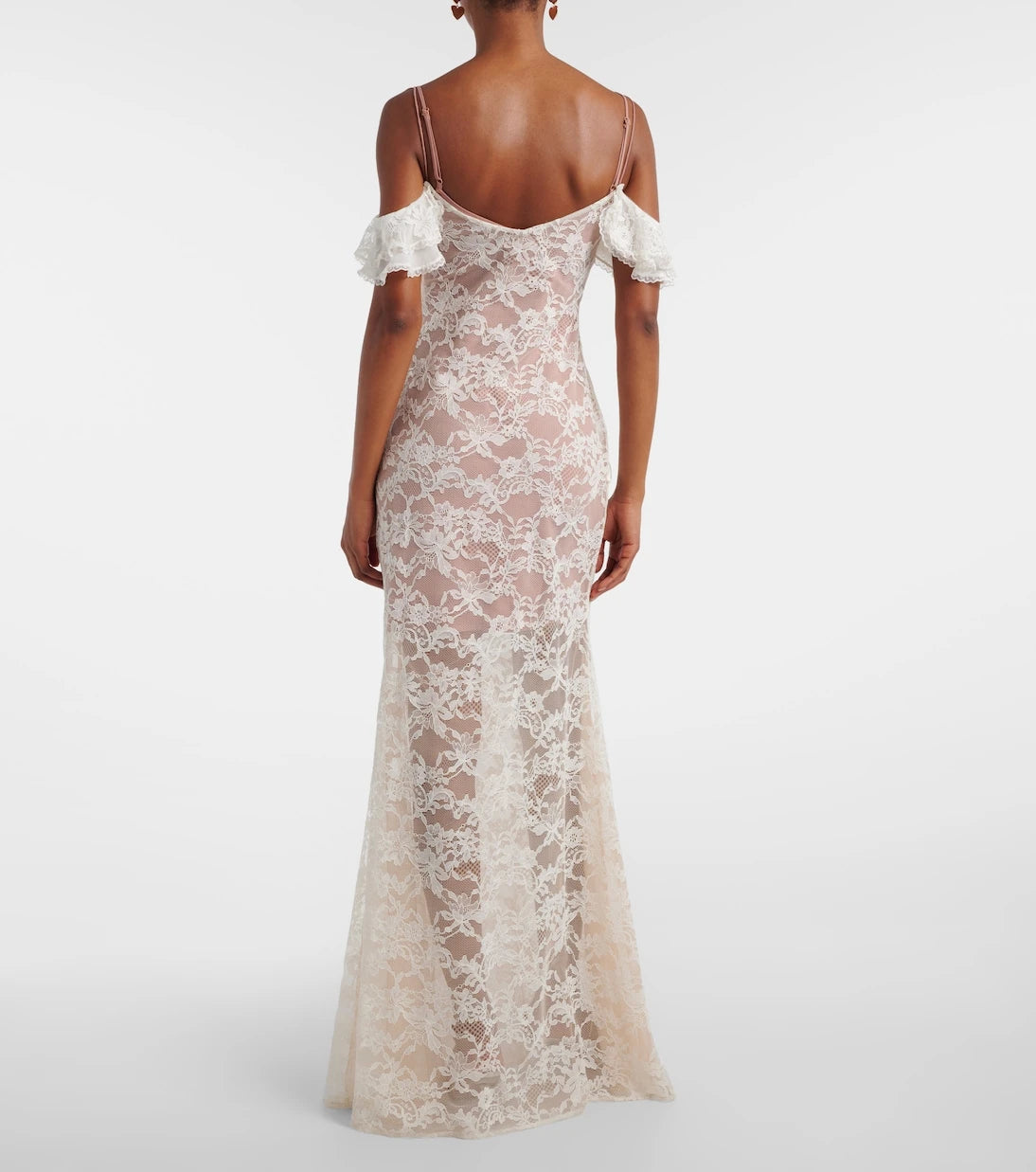 Self-Portrait - Floral-appliqué lace gown