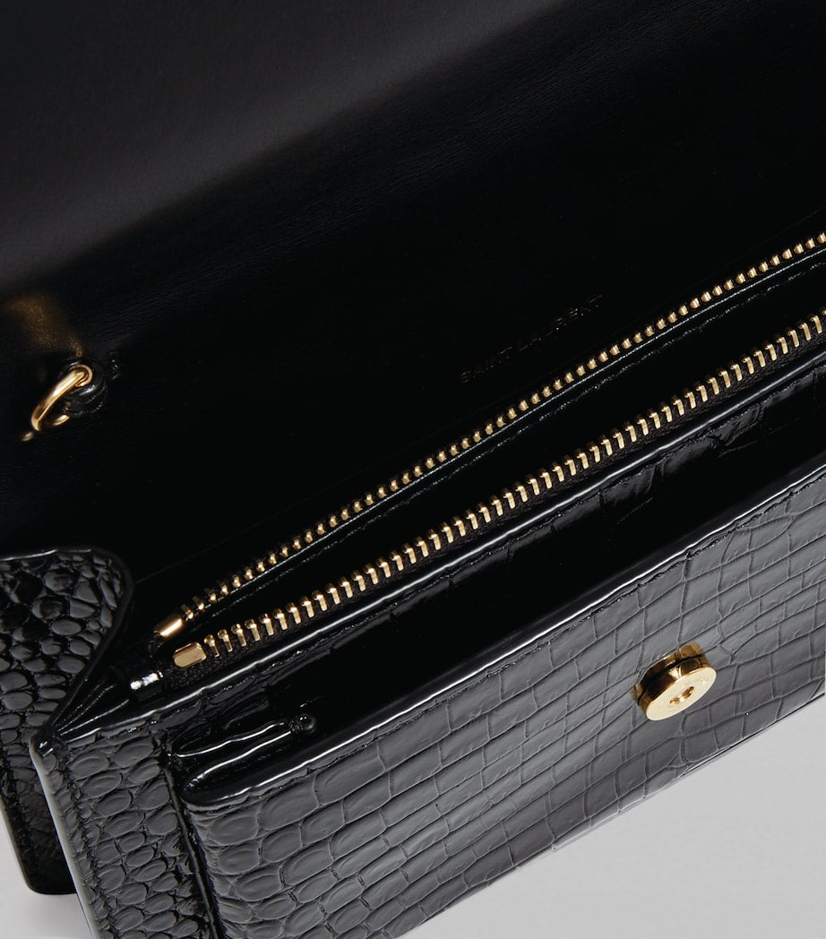 Saint Laurent Black Monogram Chain Wallet