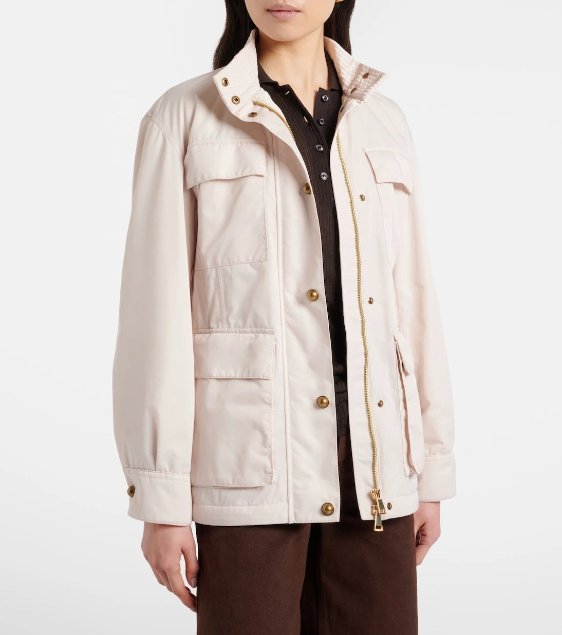 Moncler - Maitake leather-trimmed jacket
