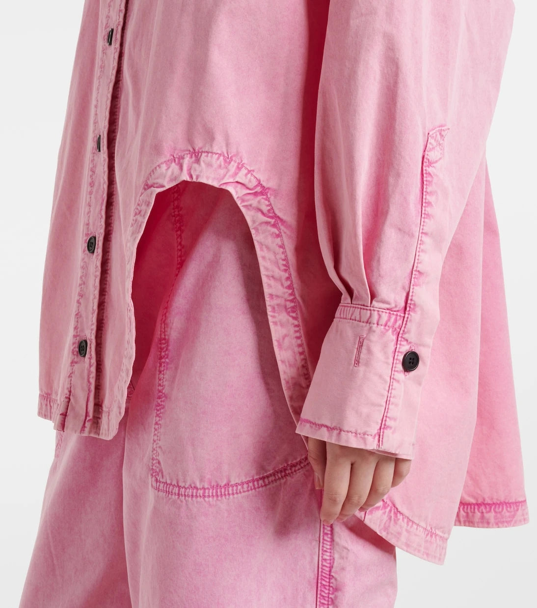 The Attico - Diana asymmetric cotton canvas overshirt
