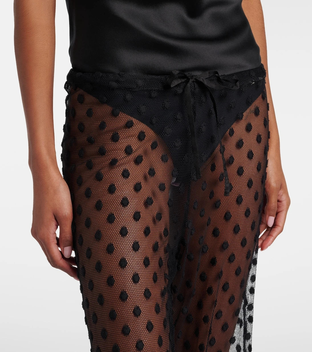 Dries Van Noten - Polka-dot mesh slim pants