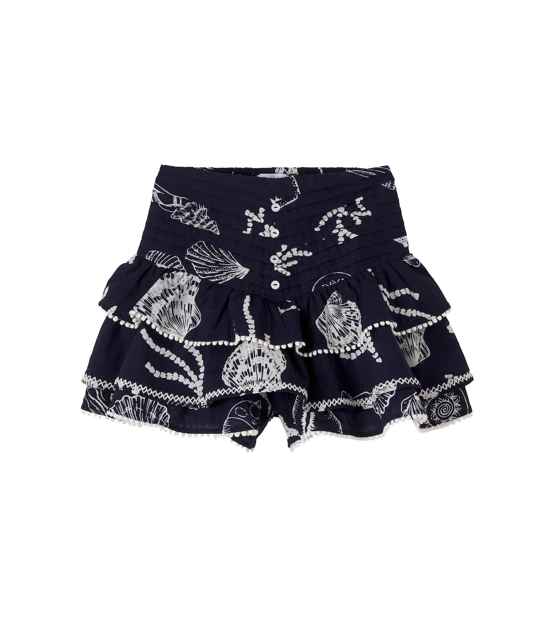 Poupette St Barth Kids - Printed ruffled cotton skirt