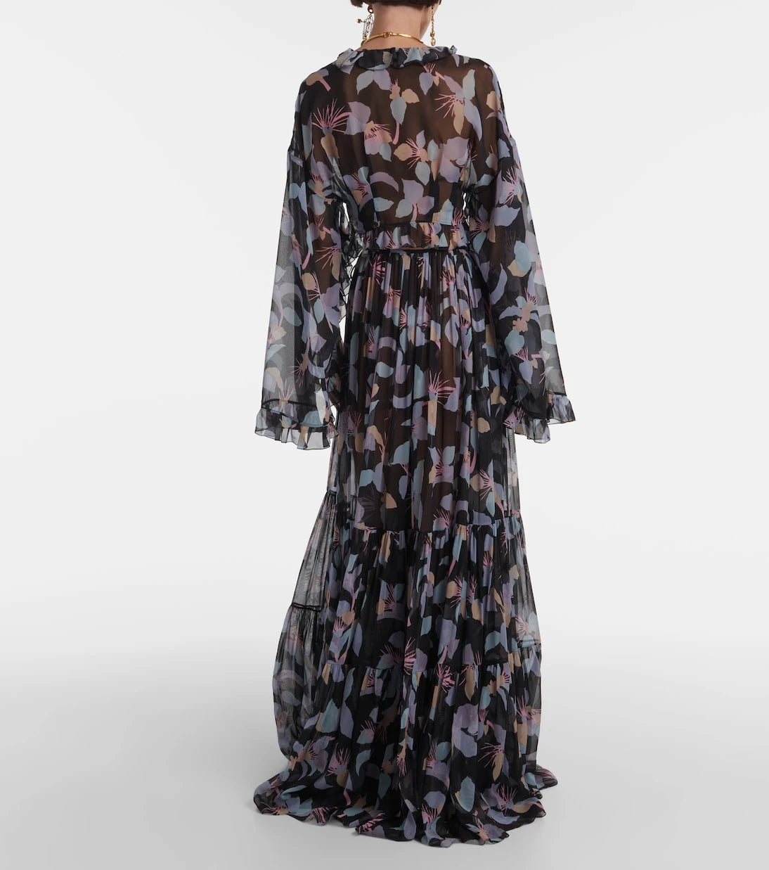 Chloé - Floral pleated silk maxi skirt