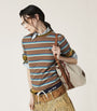 Miu Miu Brown Cotton Striped T-Shirt