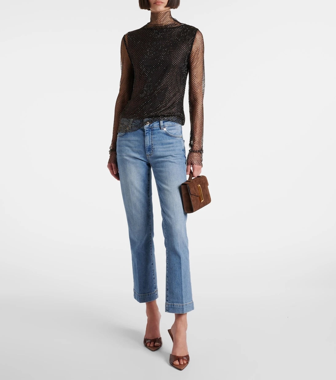 Sportmax - Schermo low-rise cropped bootcut jeans