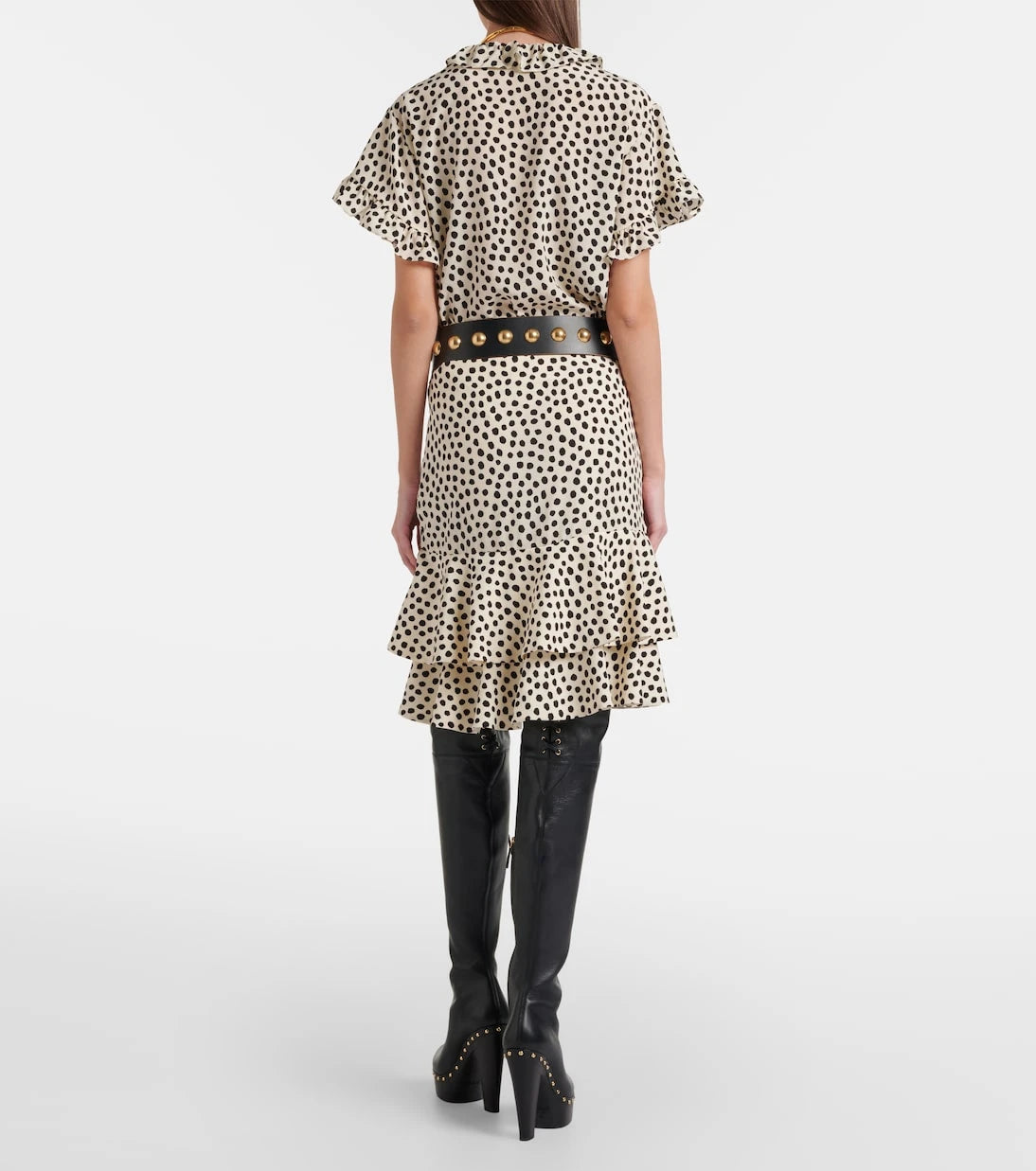 Chloé - Polka-dot tiered silk miniskirt