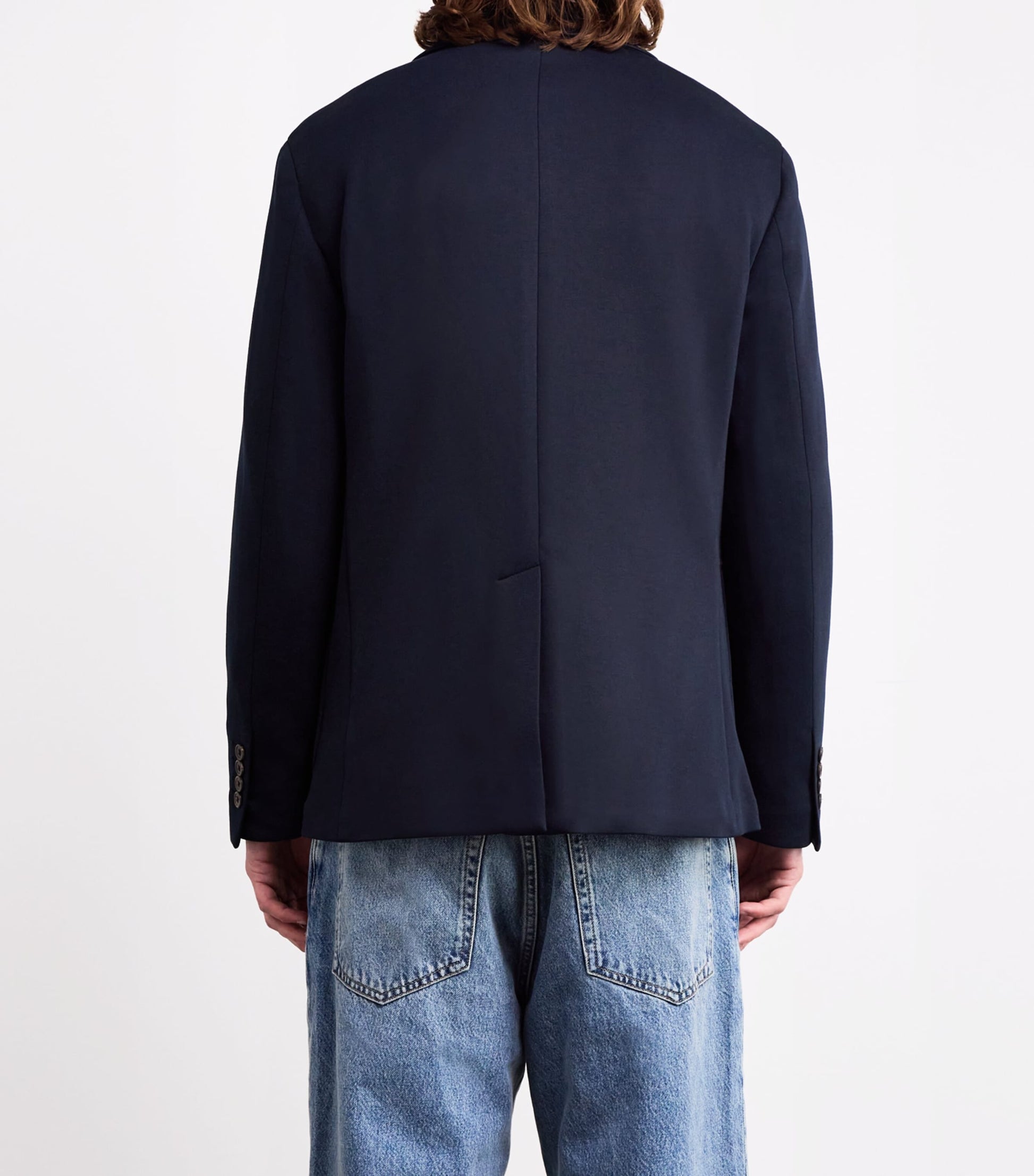 Navy Double-Knit Blazer