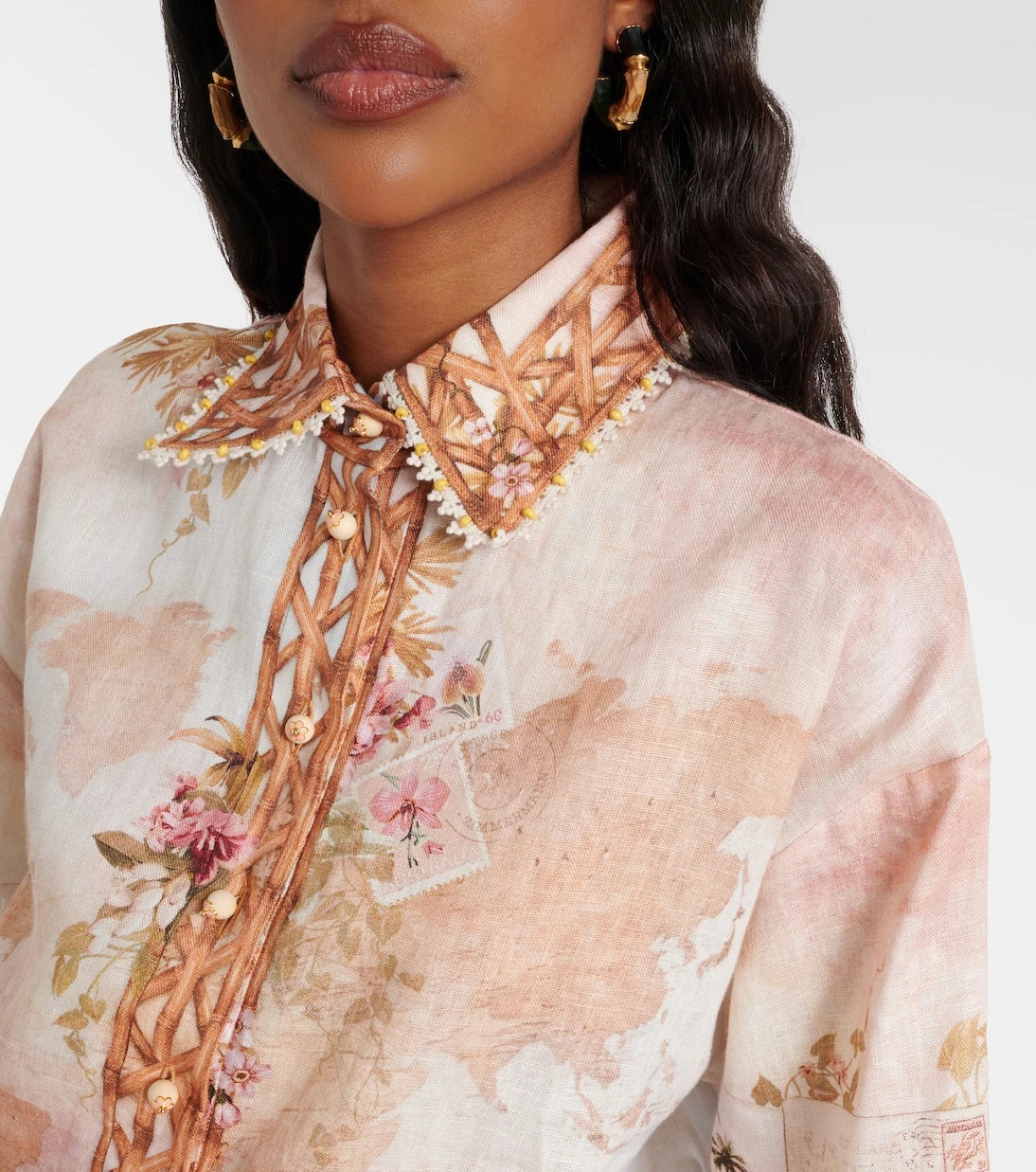 Zimmermann - Mahon printed linen bowling shirt