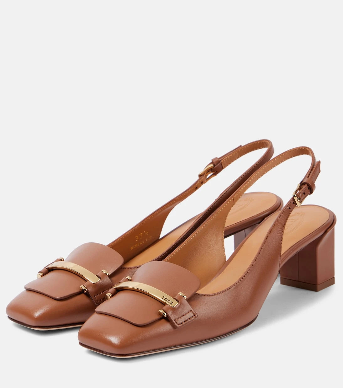 Tod's - 50 leather slingback pumps