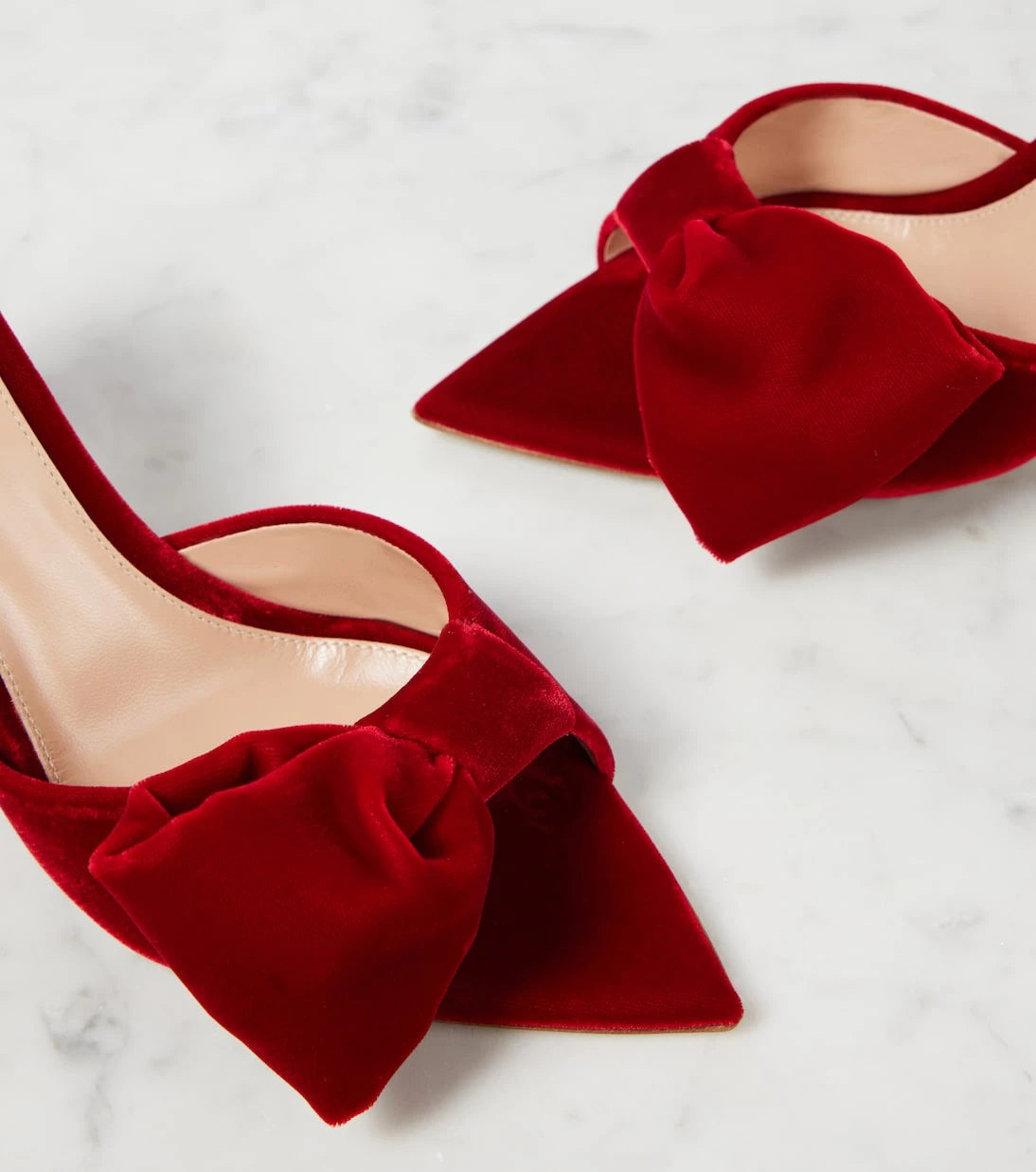 Gianvito Rossi - 85 bow-detail velvet mules