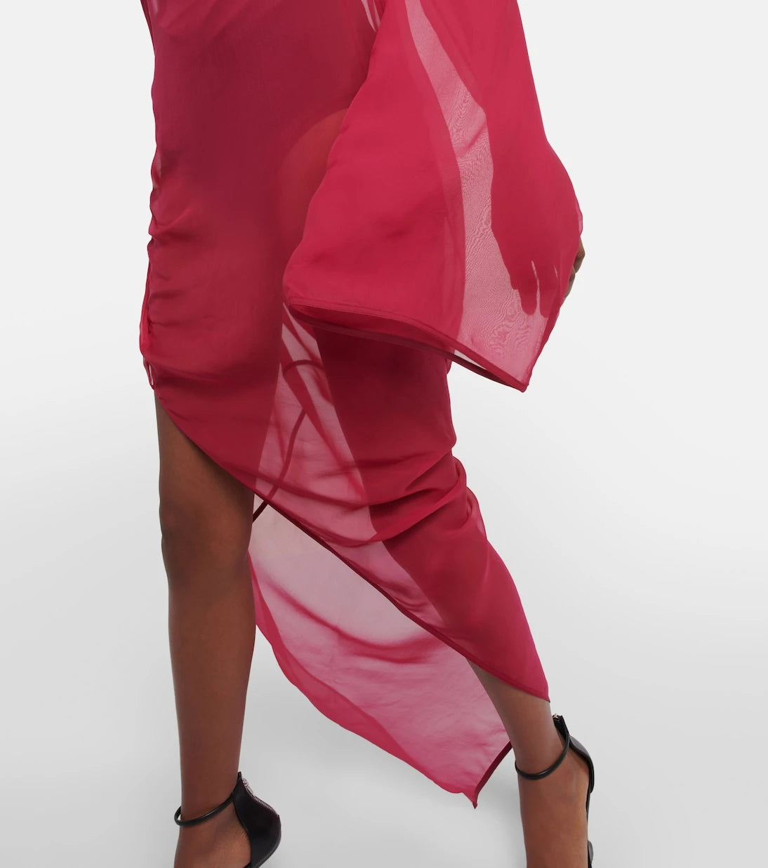 Rick Owens - Abito draped silk maxi dress
