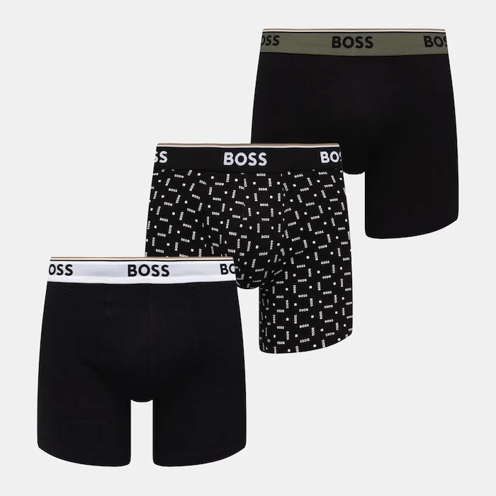 BOSS erkek pamuklu boxer BoxerBr 3P Power Des 3'lü set