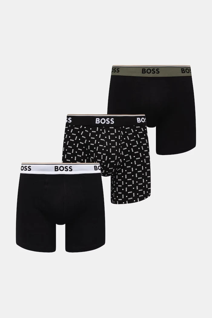 BOSS erkek pamuklu boxer BoxerBr 3P Power Des 3'lü set