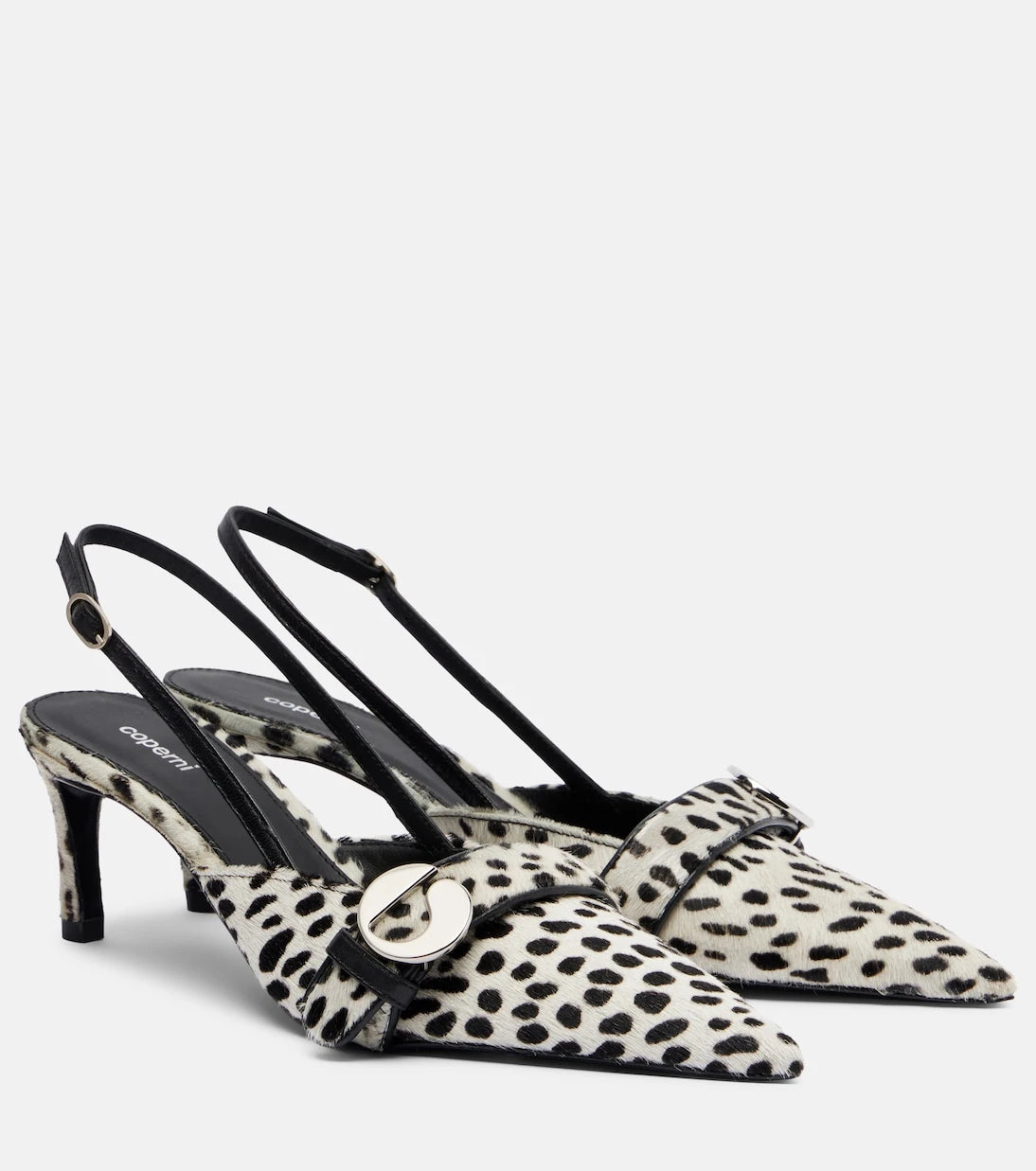 Coperni - Belt 65 calf hair slingback pumps