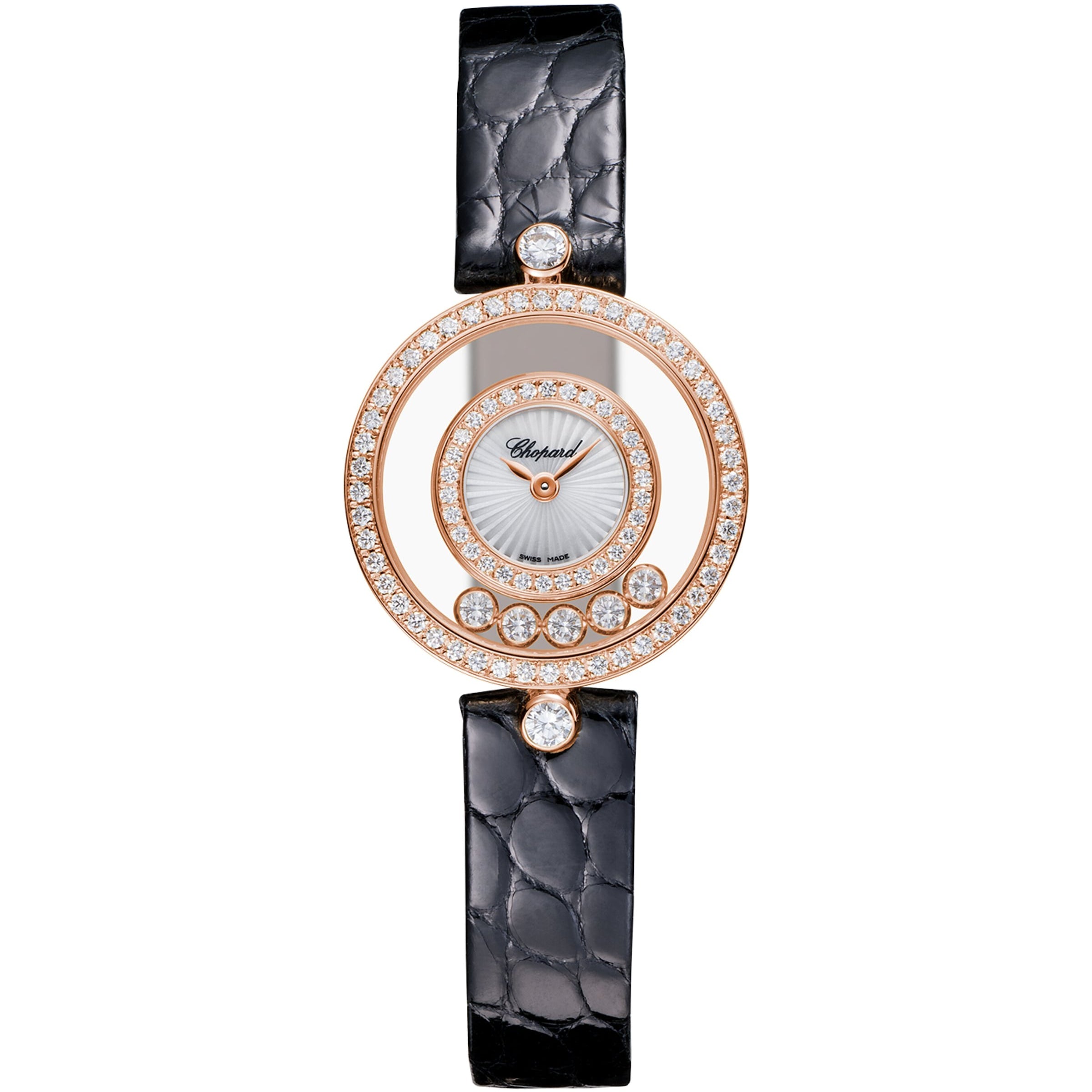 Rose Gold and Diamond Happy Diamonds Watch 26mm