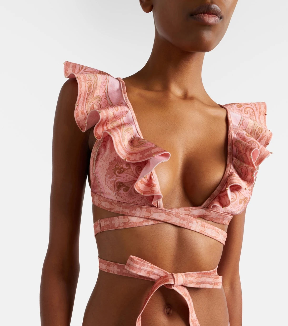 Zimmermann - Como printed ruffled bikini