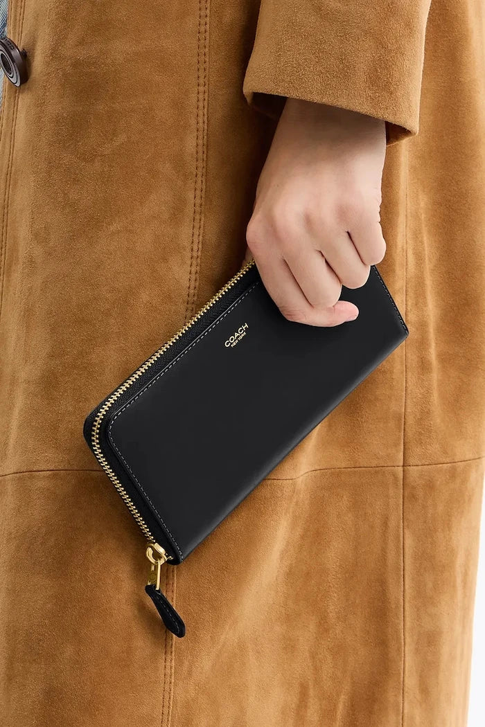 Coach портфейл дамски от кожа Accordion Zip