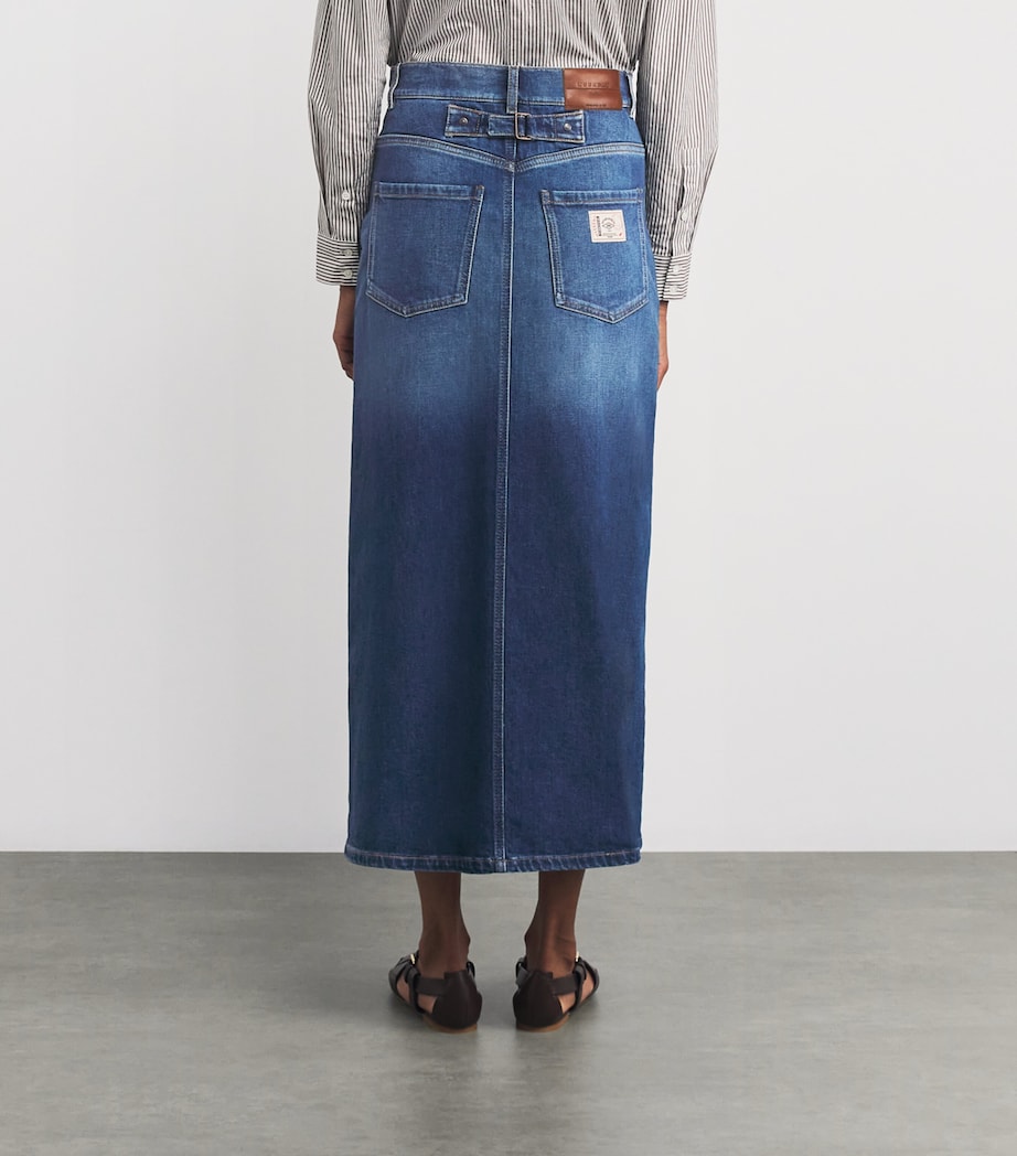 Weekend Max Mara Blue Denim Maxi Skirt