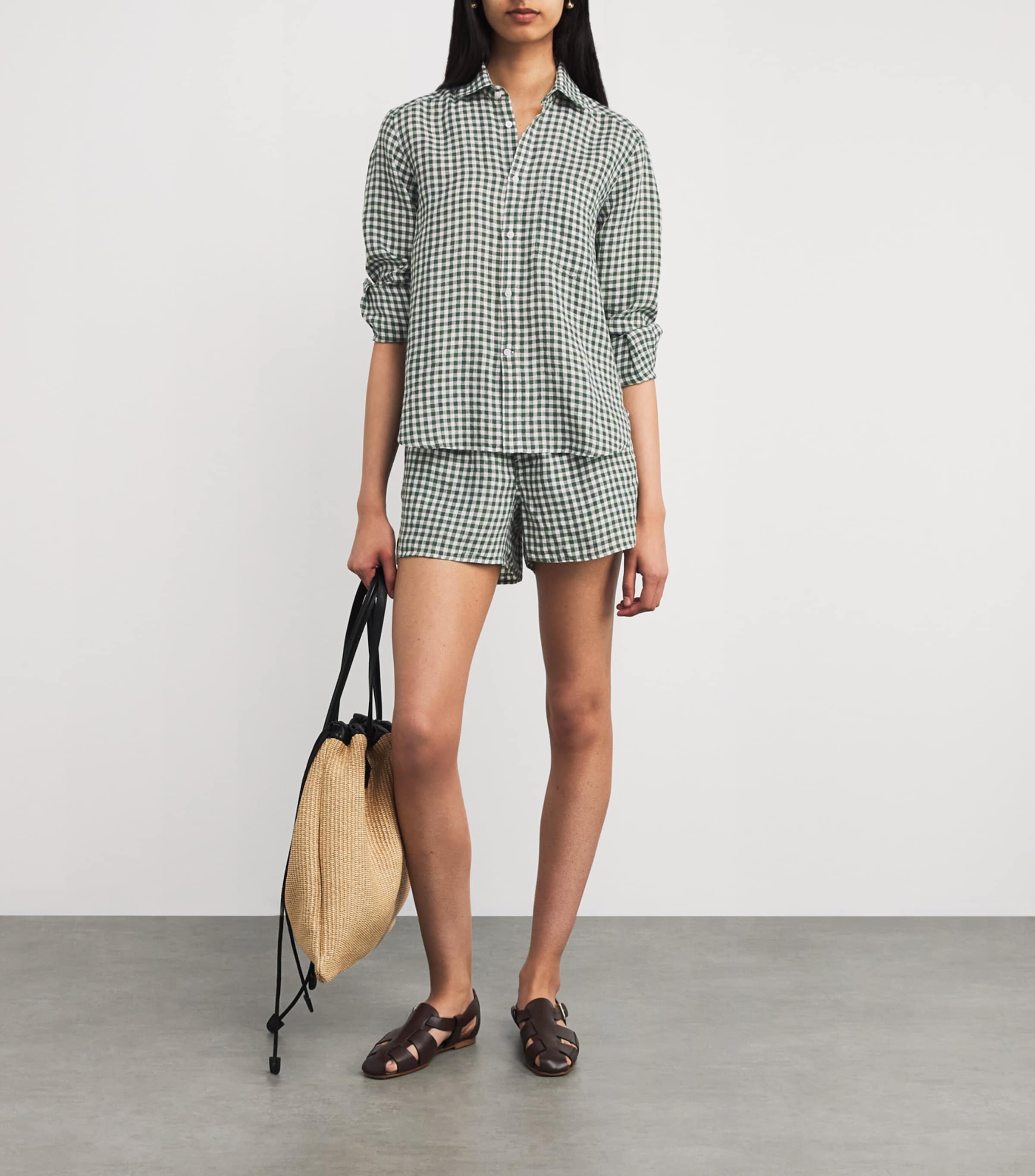 Green Linen The Boxer Shorts