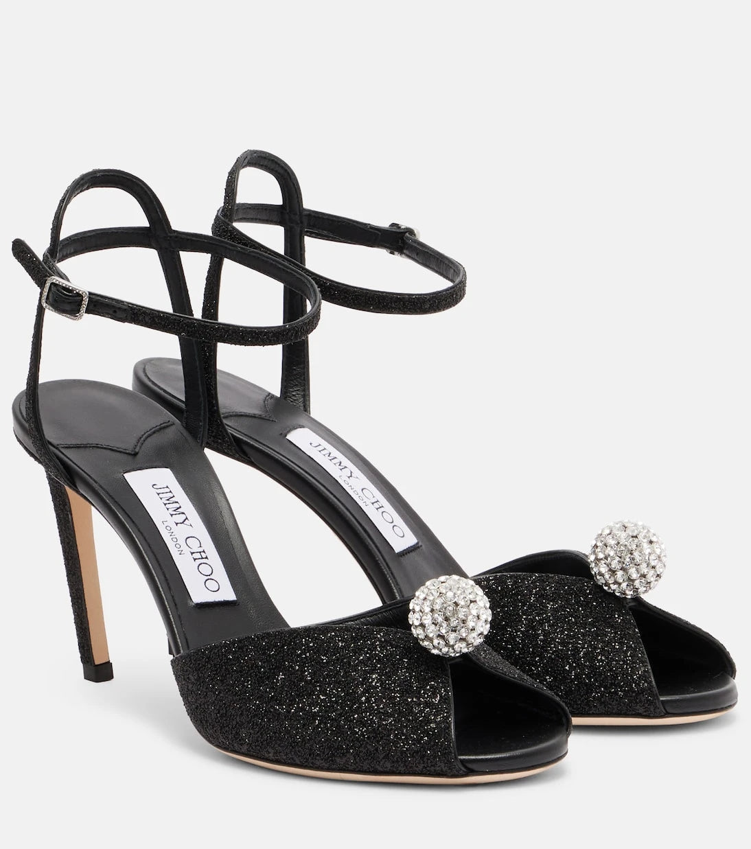 Jimmy Choo - Sacora 85 glitter peep-toe sandals